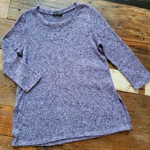 Papermoon Split-Hem Sweater - Heathered Purple - Small